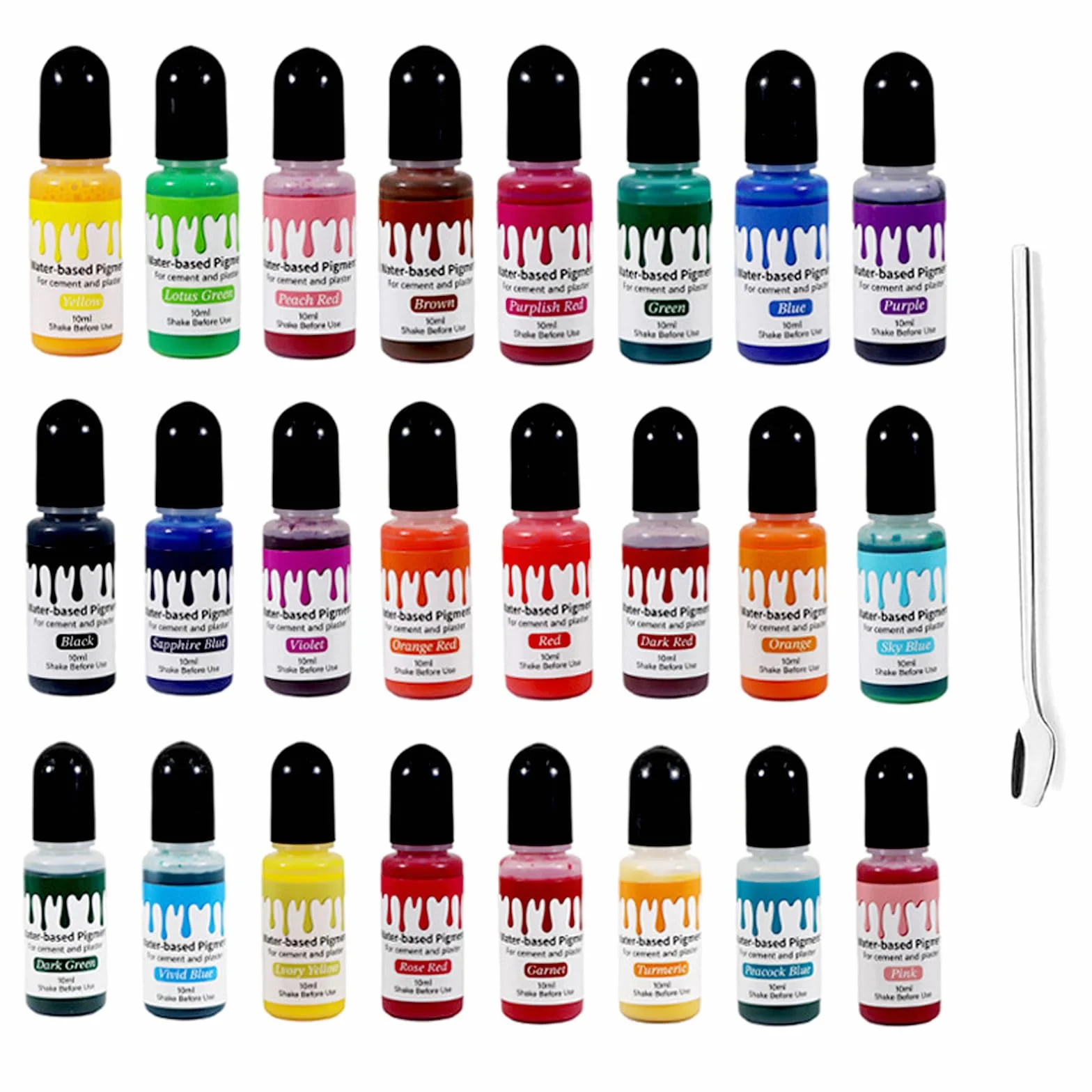 Lot de 24 peintures pour poudre de coulée Ronoza, pigments hautement concentrés pour plâtre béton modélisme bricolage