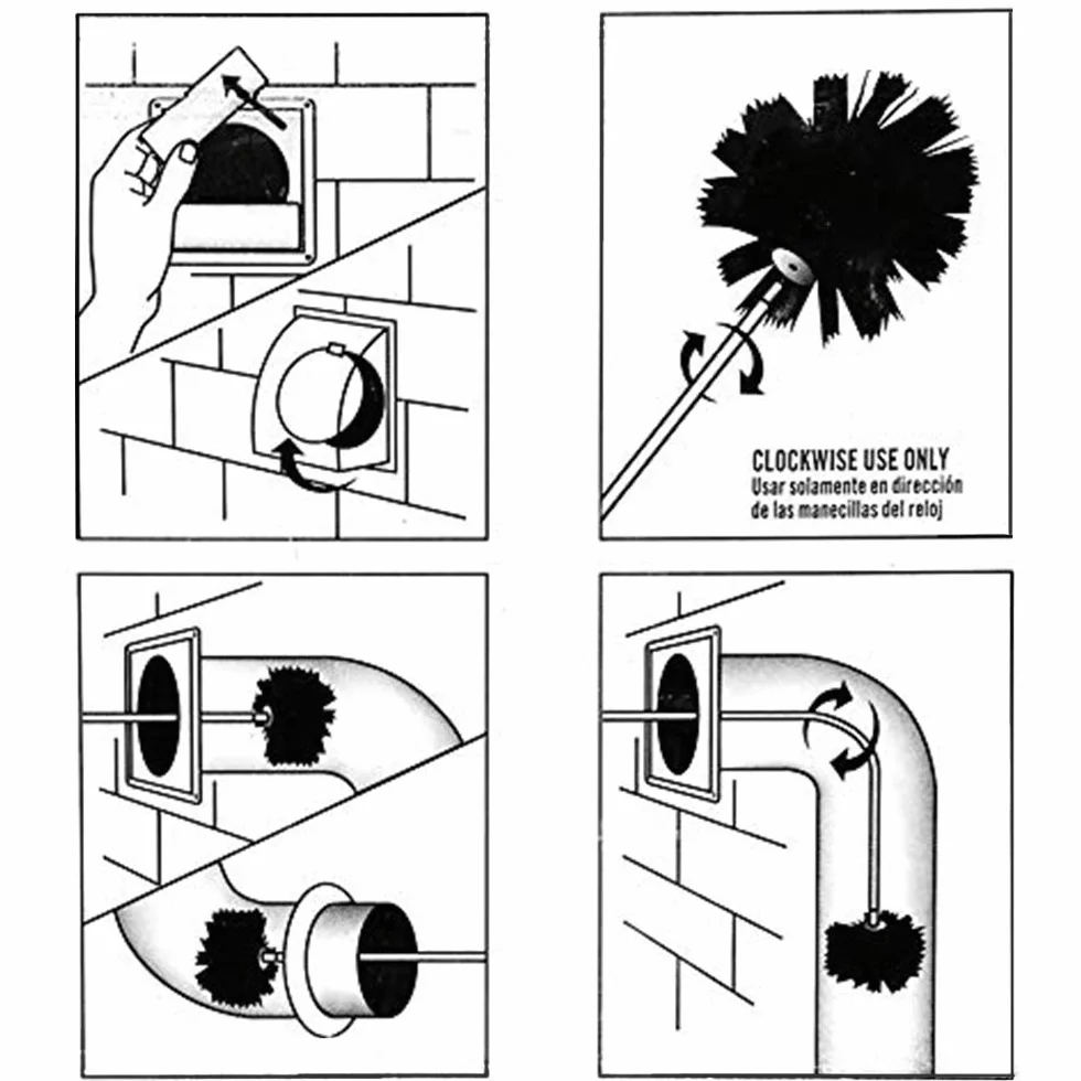 Kit de Ramonage Poêle à Granulés 6m Brosse Nettoyage Cheminée 100mm Conduits