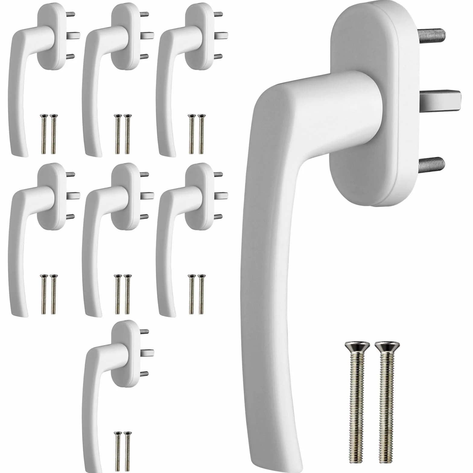 GETLITOOL Poignée de Fenêtre Blanche Aluminium sans Clé Sécurité Enfant Longueur de Tige 35mm