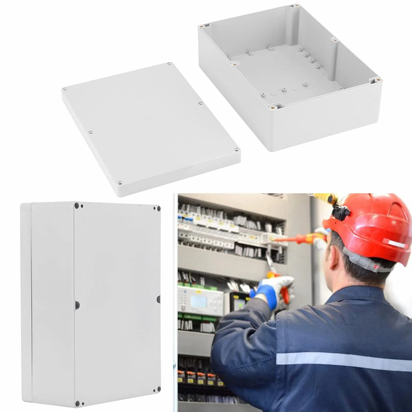Akozon Étanche Boîtier Électronique ABS 263x185x95 mm Boîte de Jonction Blanche