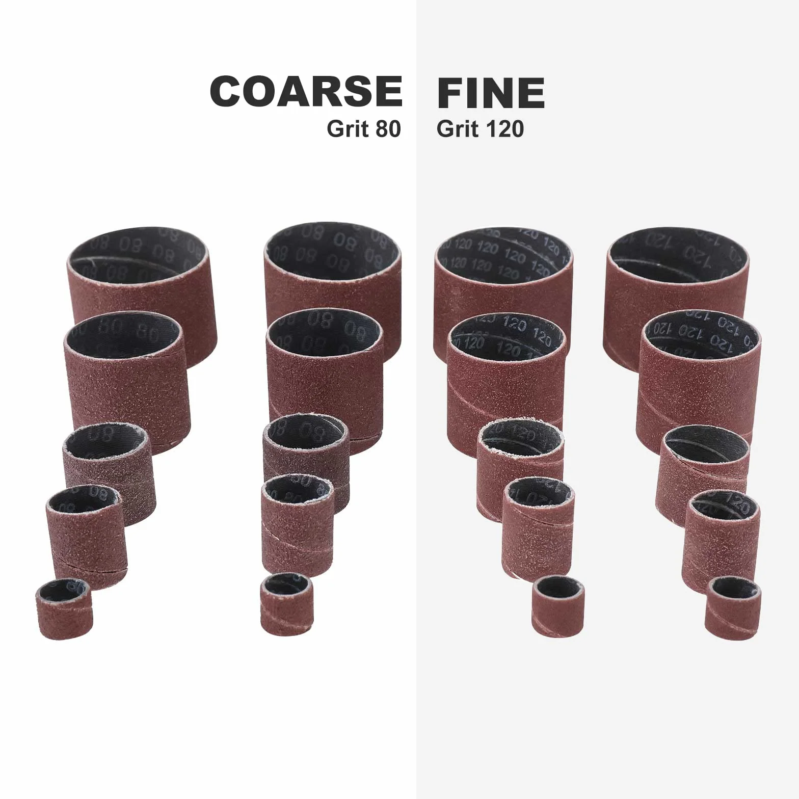 BOOMSTART Lot de 25 rouleaux abrasifs pour perceuse grain 80 et 120