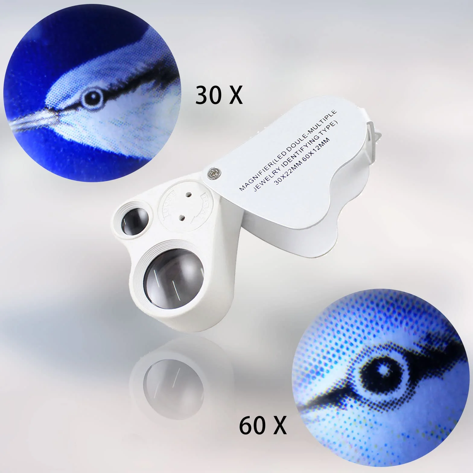 Testeur de diamant électronique portable avec loupes LED 30x 60x