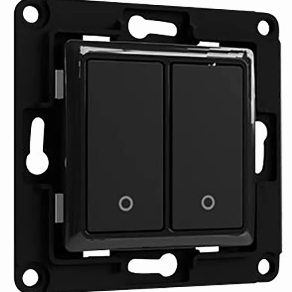 SHELLY Wall Switch 2 WANDTASTER 2-FACH Schwarz