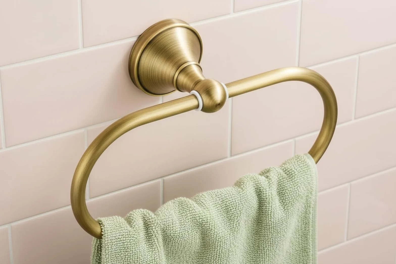 Anneau-Torchon Porte-Serviette Ovale en Laiton Antique Support-Serviette Cuisine Salle de Bain, Bronze brossé