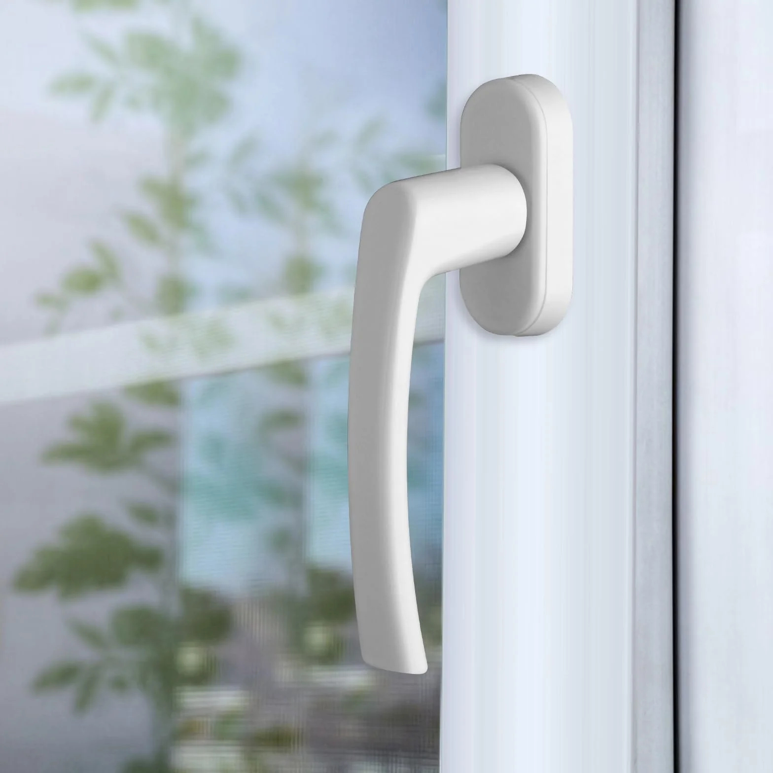 GETLITOOL Poignée de Fenêtre Blanche Aluminium sans Clé Sécurité Enfant Longueur de Tige 35mm