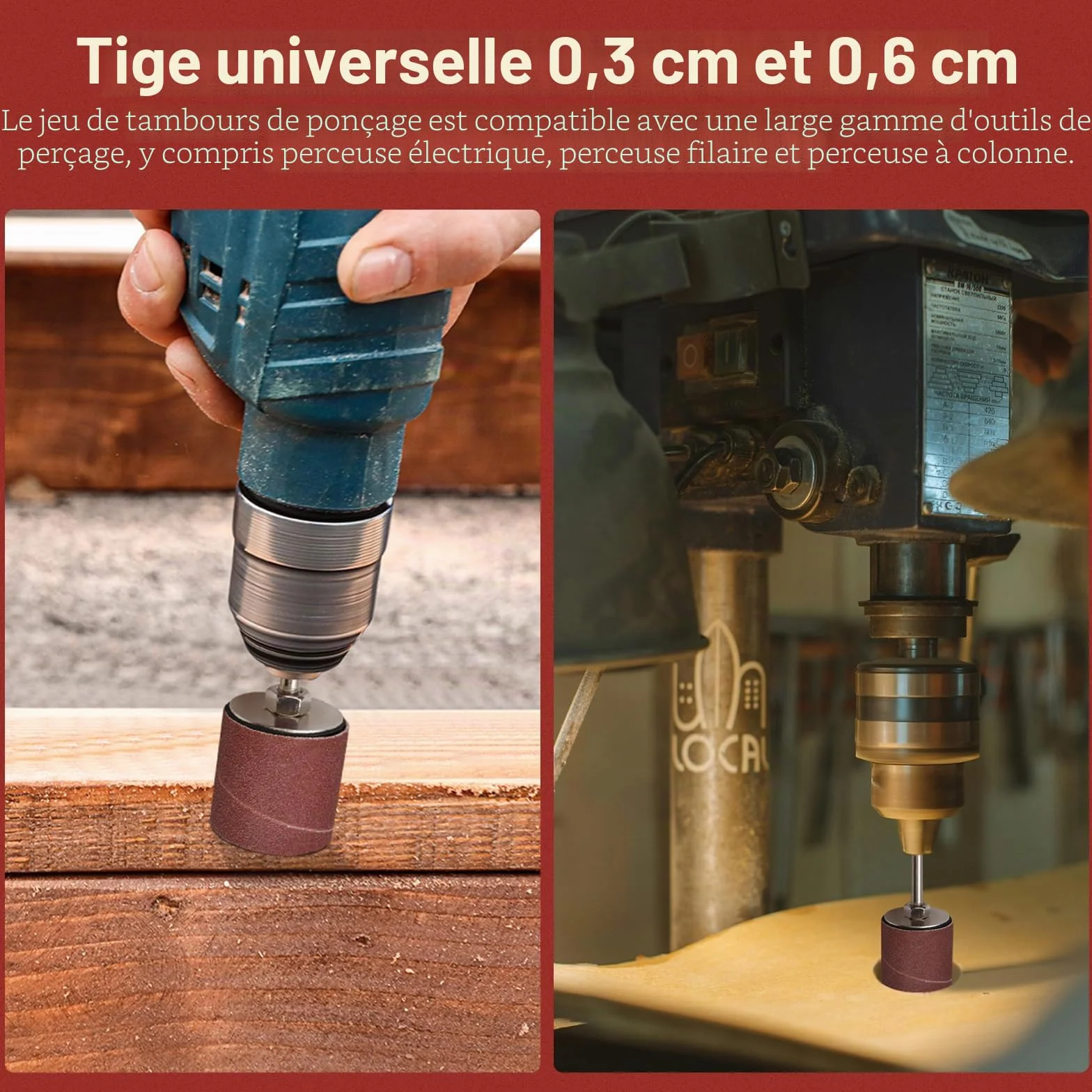 FreeTec Tambour de Poncage Manchon Abrasif 80 120 Grain 1/8" 1/4" Ø12-50 mm 25pcs