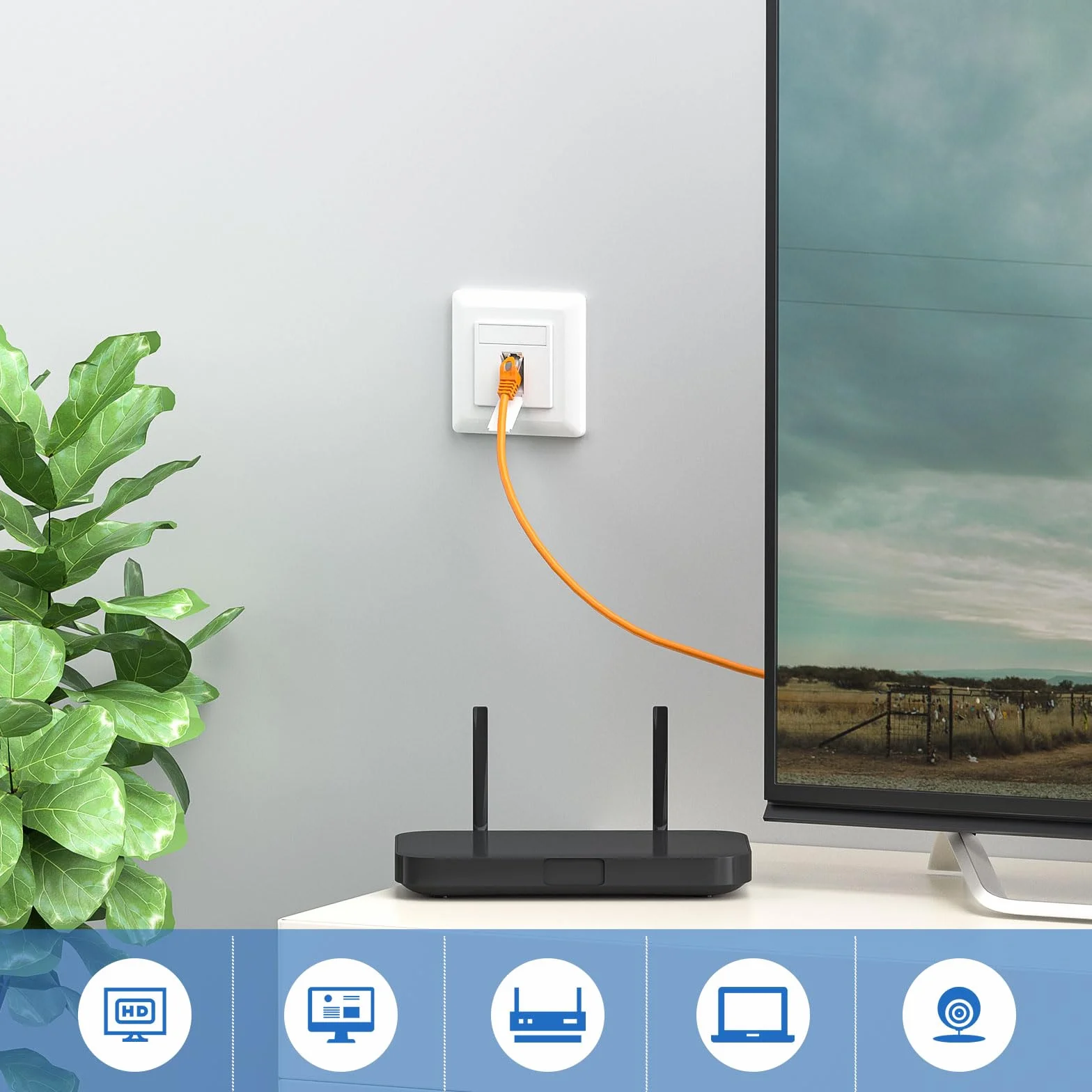 iwillink Prise réseau Cat7 LAN 10 Gigabit blindée POE+ Compatible CAT7 CAT6 CAT6A Blanc