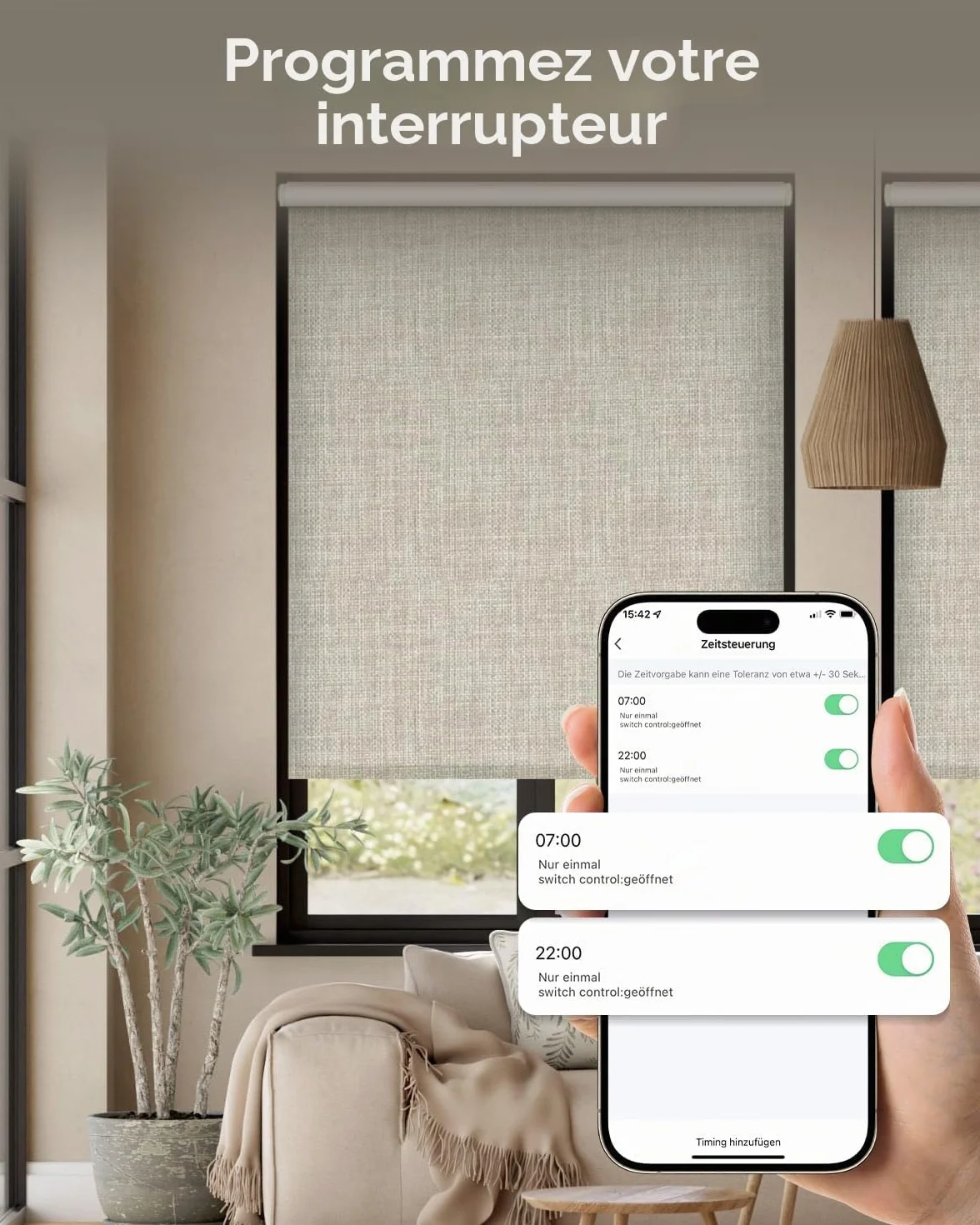 HeuxGir Interrupteur intelligent pour volets roulants WIFI compatible Alexa/Google Home