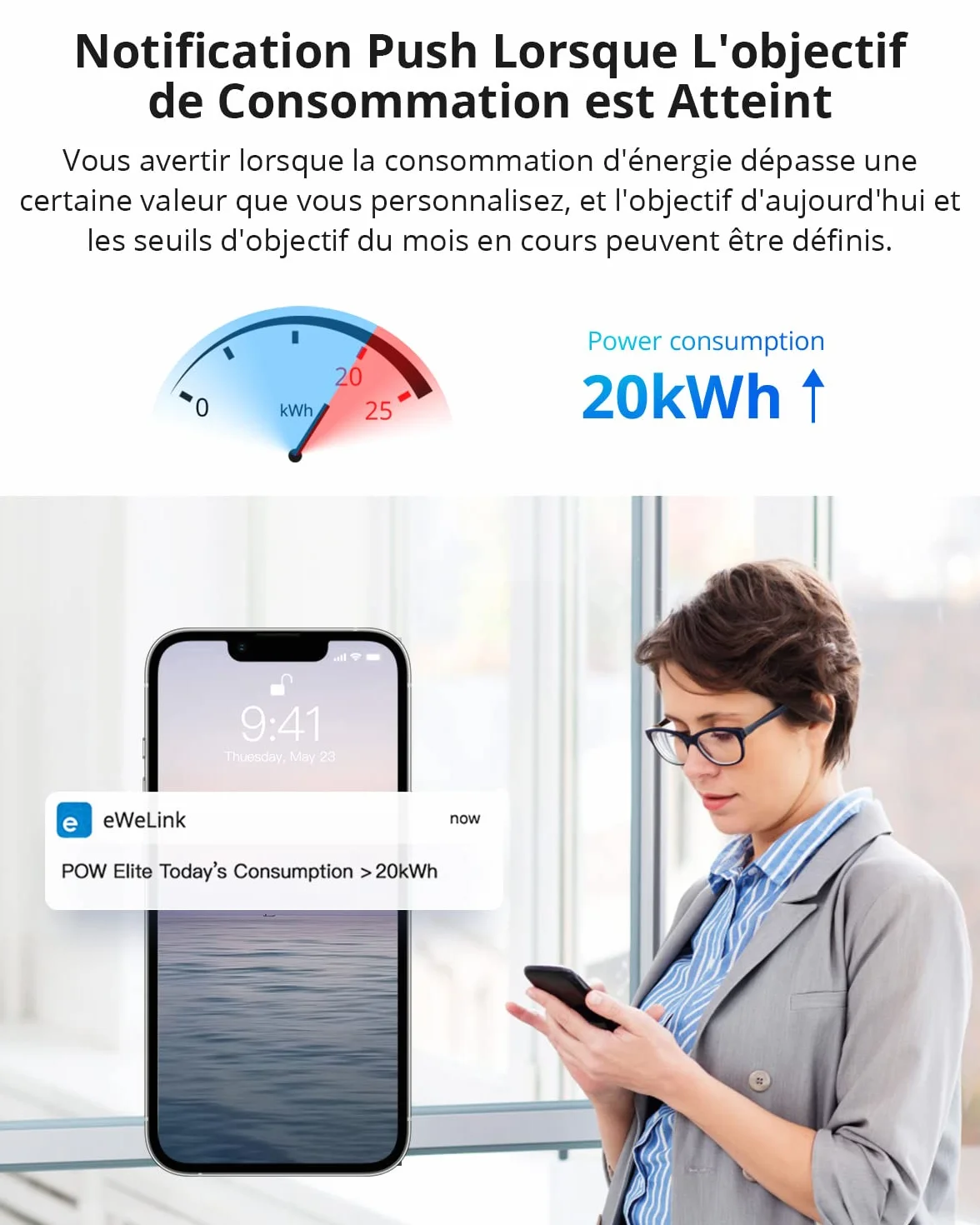 SONOFF POW Elite Interrupteur Connecté WiFi 20A 5000W Mesure Consommation Electrique Compatible Amazon Alexa Google Home