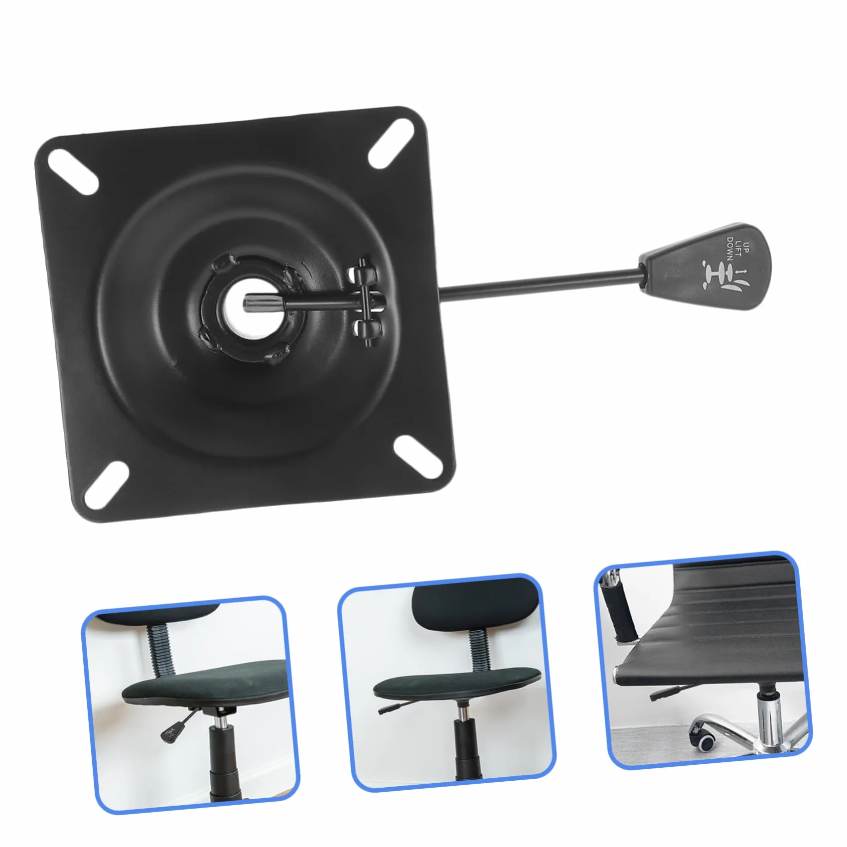 Base Pivotante en Métal Noire pour Chaise de Bureau, Construction Solide, Capacité de Charge Adaptée