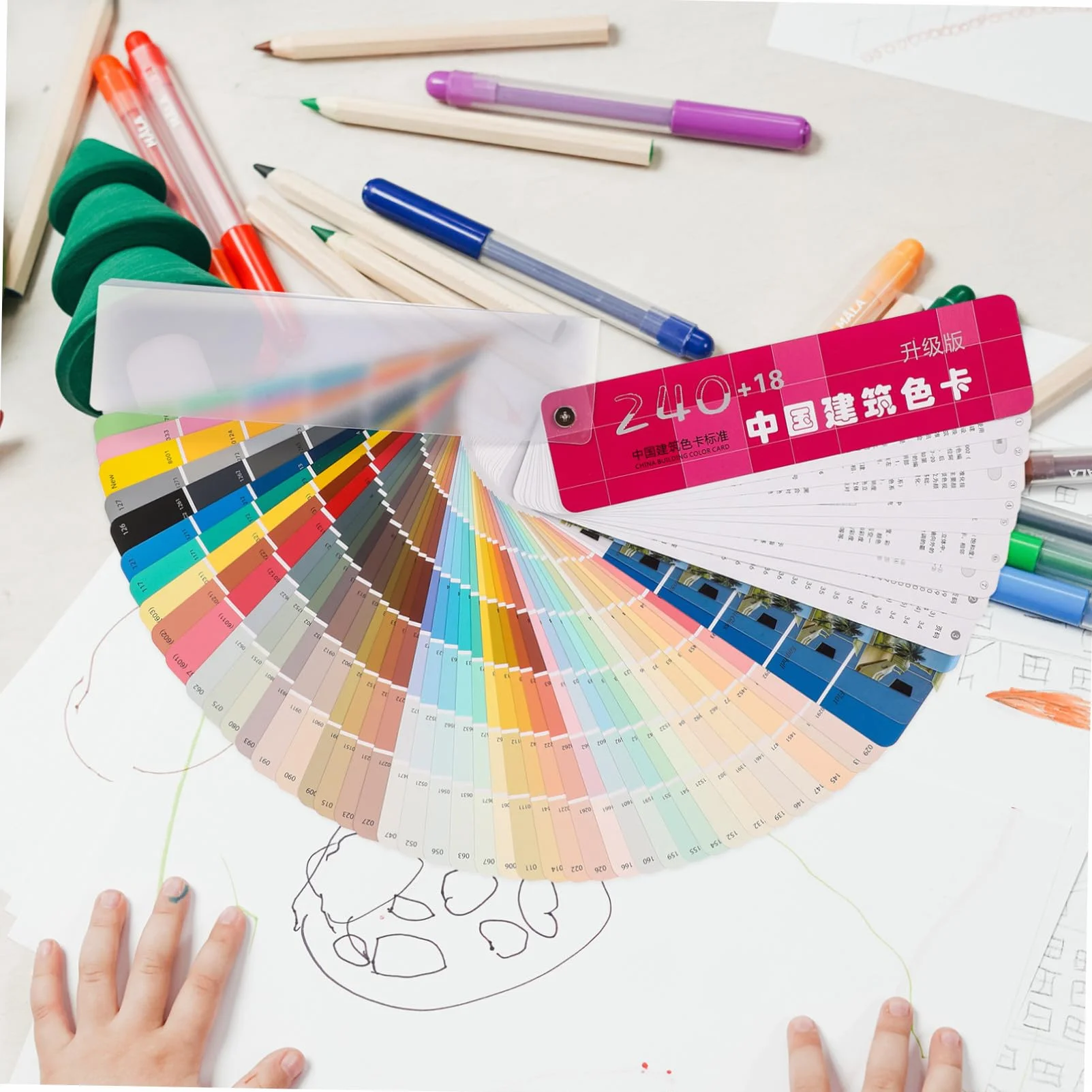 Nuancier Peinture Professionnel 258 Cartes Palette Architecture Portable Outil Décoration Murale Bricolage