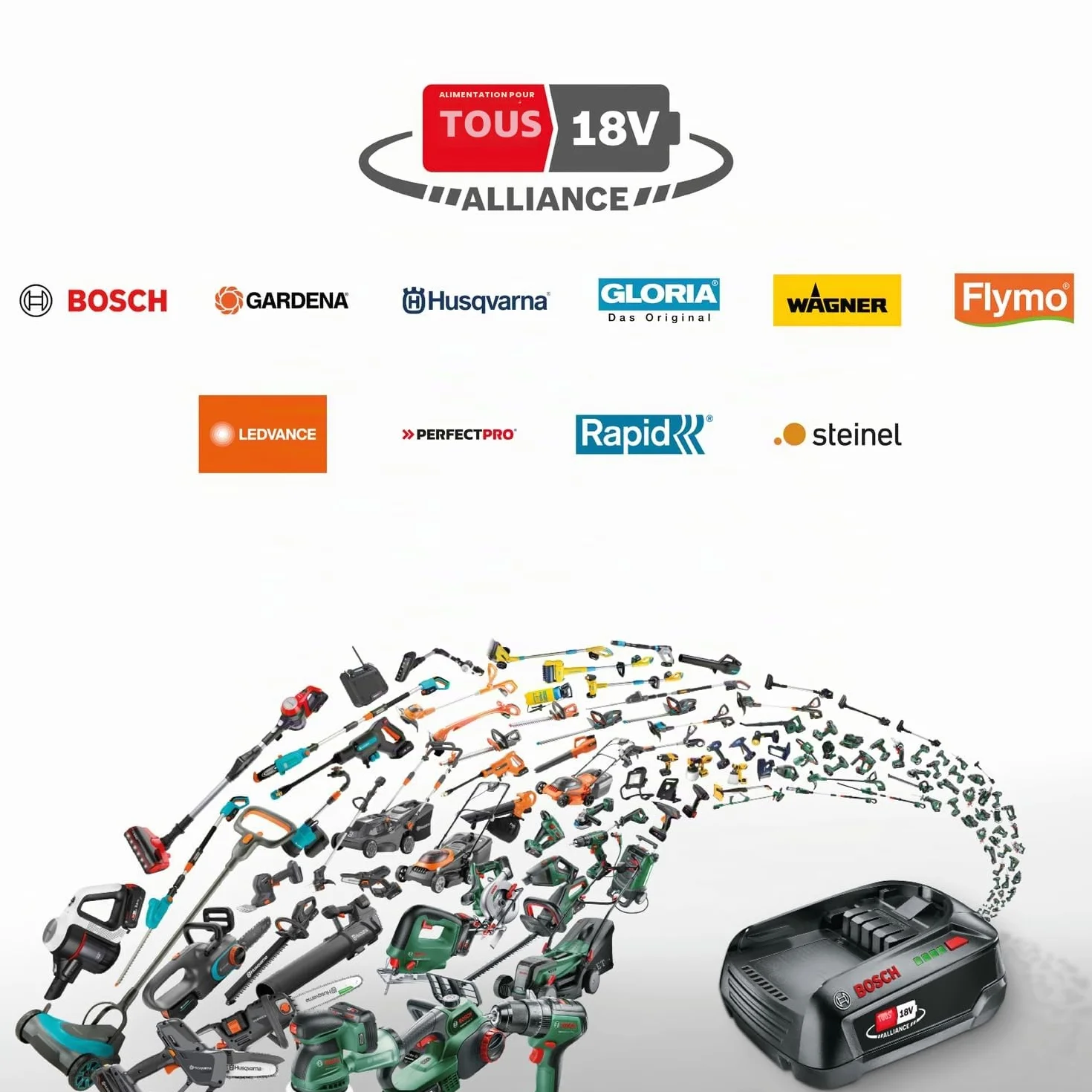 Bosch Batterie de Rechange 18 Volts 2,5 Ah Compatible Home & Garden