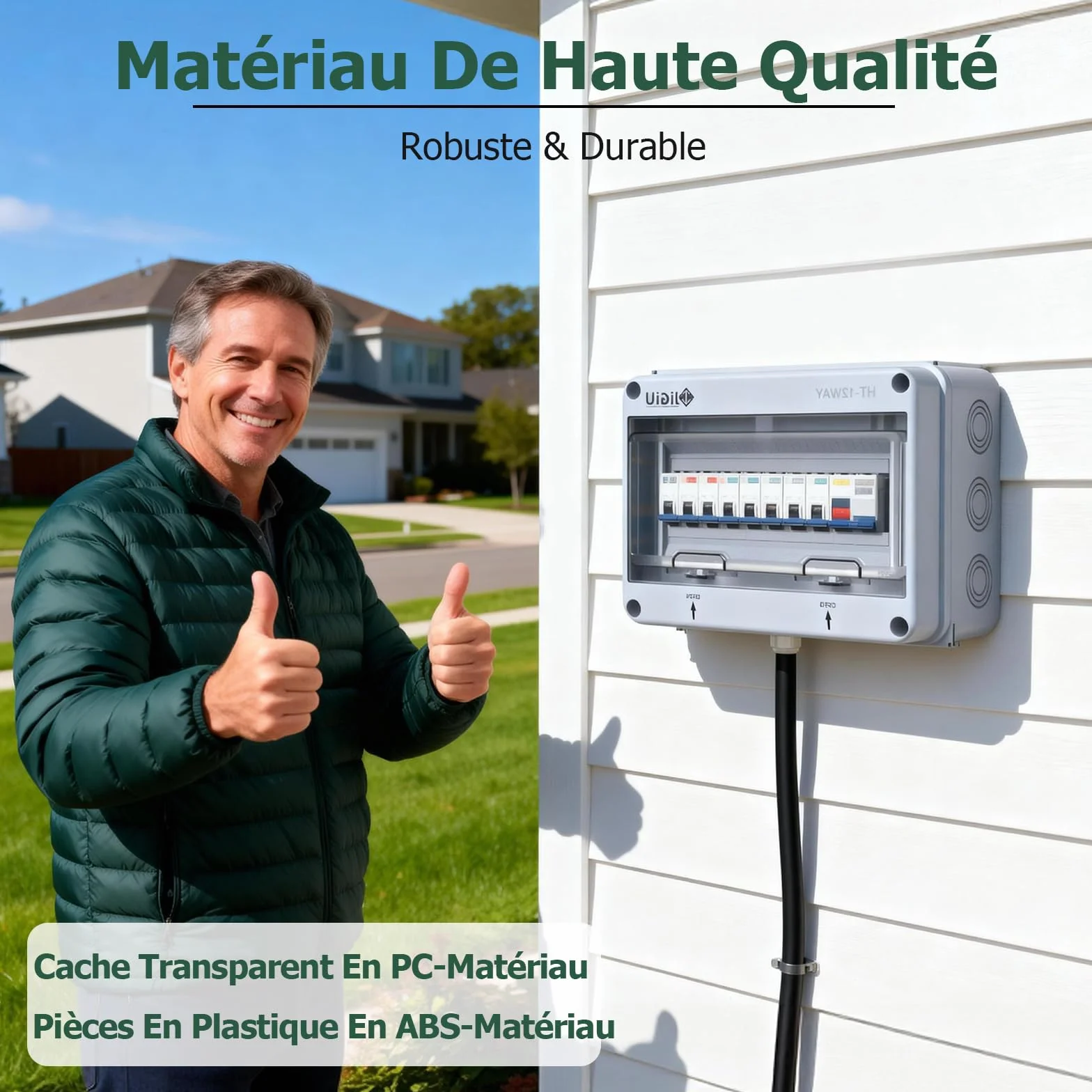 Boîte de Distribution Exterieur IP65, Coffret Electrique 12 Modules, Boitier Etanche ABS