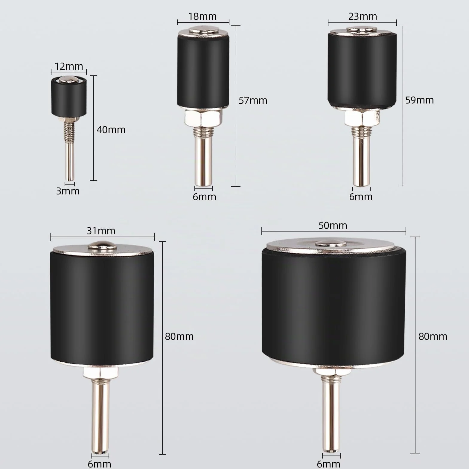 FreeTec Tambour de Poncage Manchon Abrasif 80 120 Grain 1/8" 1/4" Ø12-50 mm 25pcs