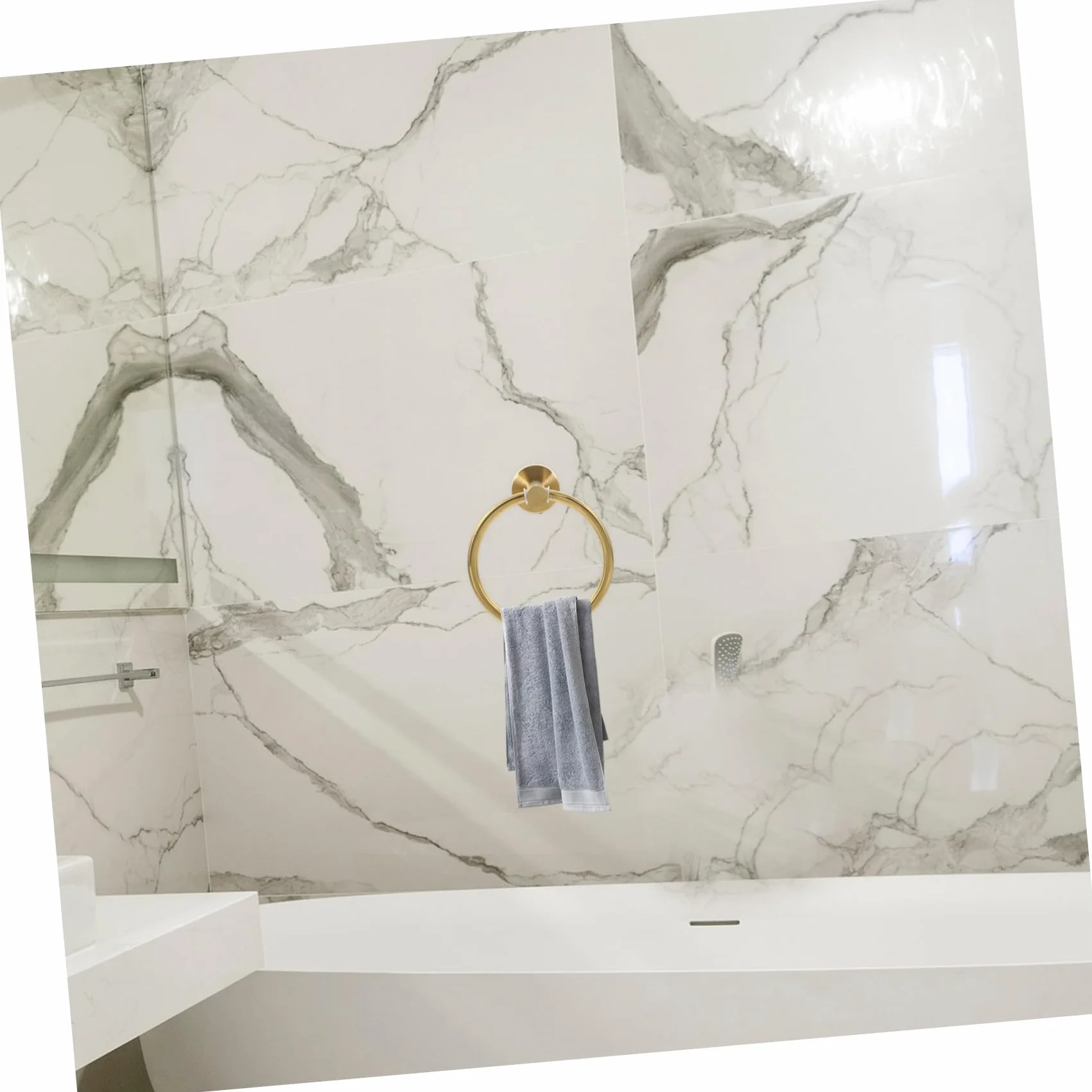 Anneau De Serviette Acier Inoxydable Brossé Or Porte-Serviette Murale Moderne pour Salle De Bain Et Cuisine