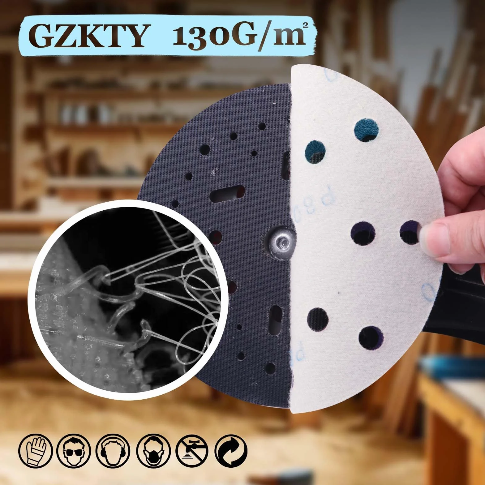 Disque abrasif 150mm auto-agrippant 100 pièces grains mixtes 40-800 pour ponceuse orbitale