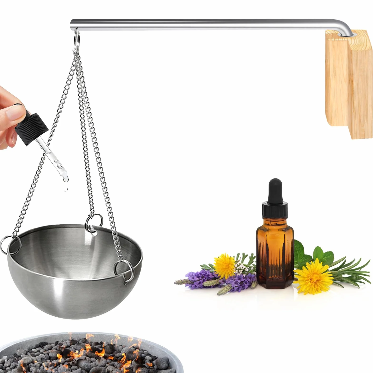 Bol D'arôme Sauna Acier Inoxydable Huile Essentielle Vaporisation Suspendu