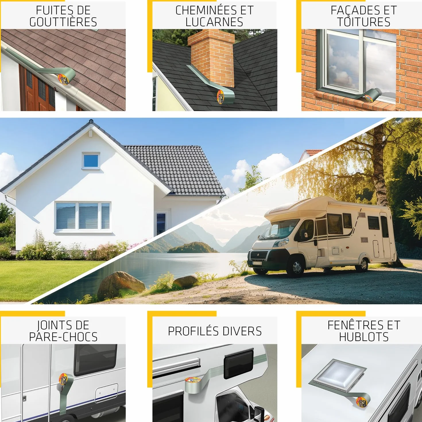 SIKA Bande d'étanchéité autocollante Multiseal Gris-vert RAL 7009 200mm x 3m