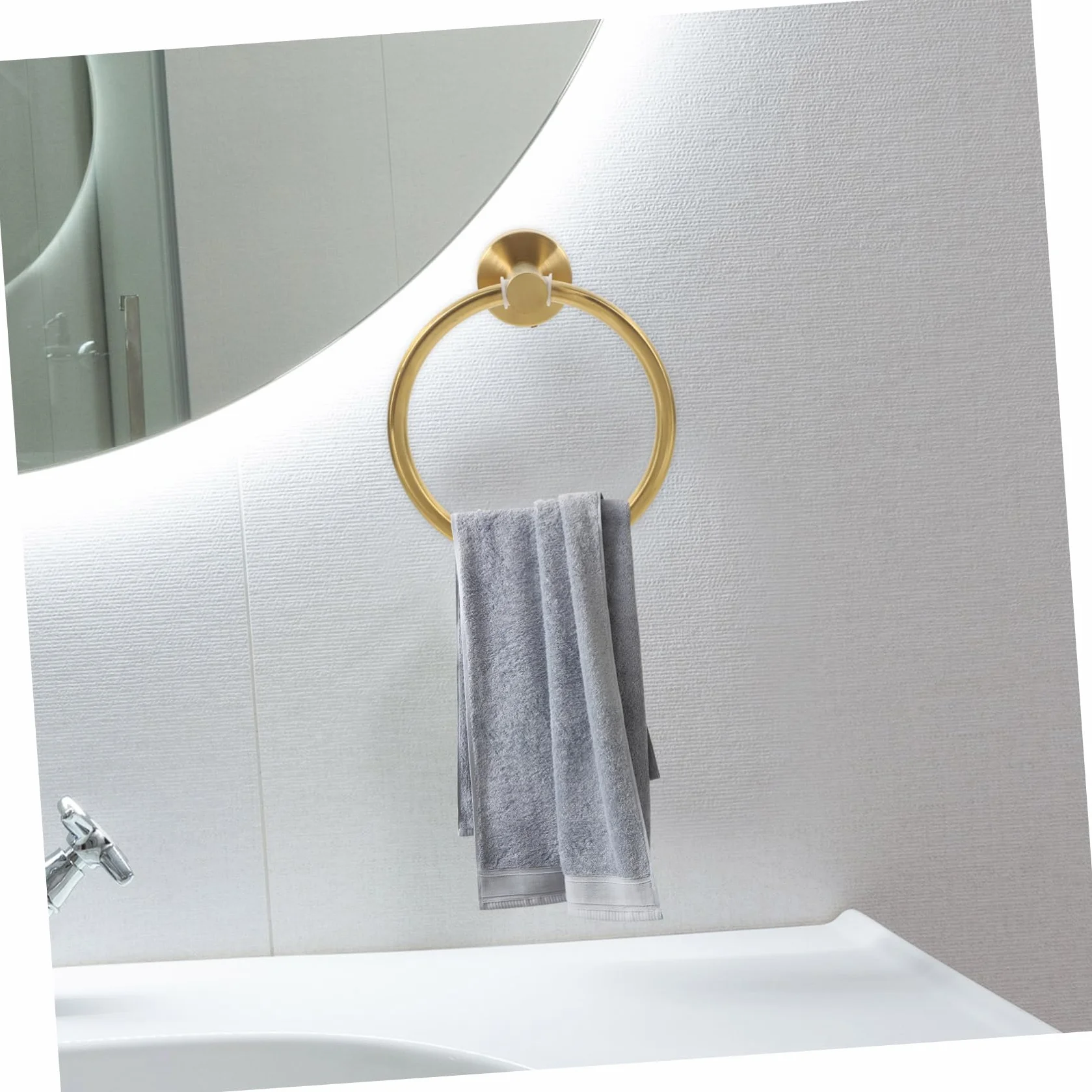 Anneau De Serviette Acier Inoxydable Brossé Or Porte-Serviette Murale Moderne pour Salle De Bain Et Cuisine