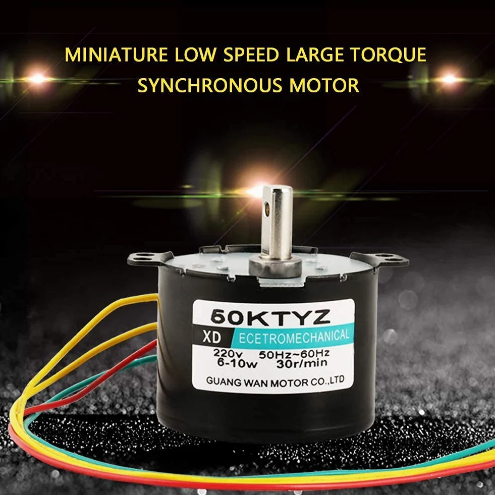 Moteur Synchrone à Aimants Permanents 50KTYZ AC 220V 6-10W 10rpm CW/CCW