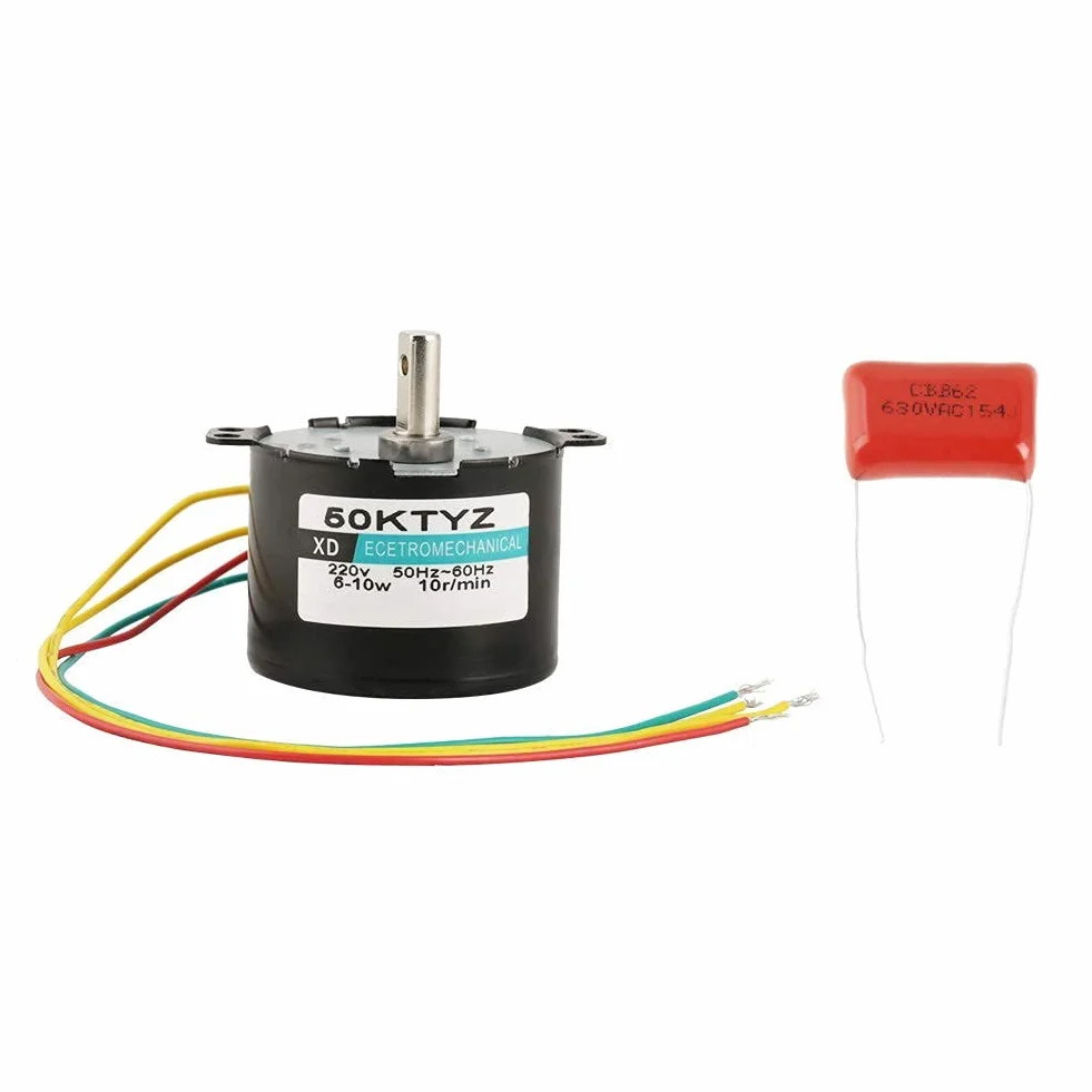 Moteur Synchrone à Aimants Permanents 50KTYZ AC 220V 6-10W 10rpm CW/CCW