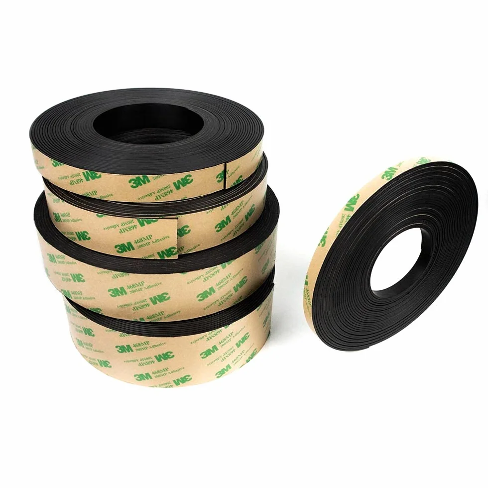 Rouleau Magnétique Adhésif Souple 10m x 10mm x 1,5mm Bande Magnétique en Rouleau