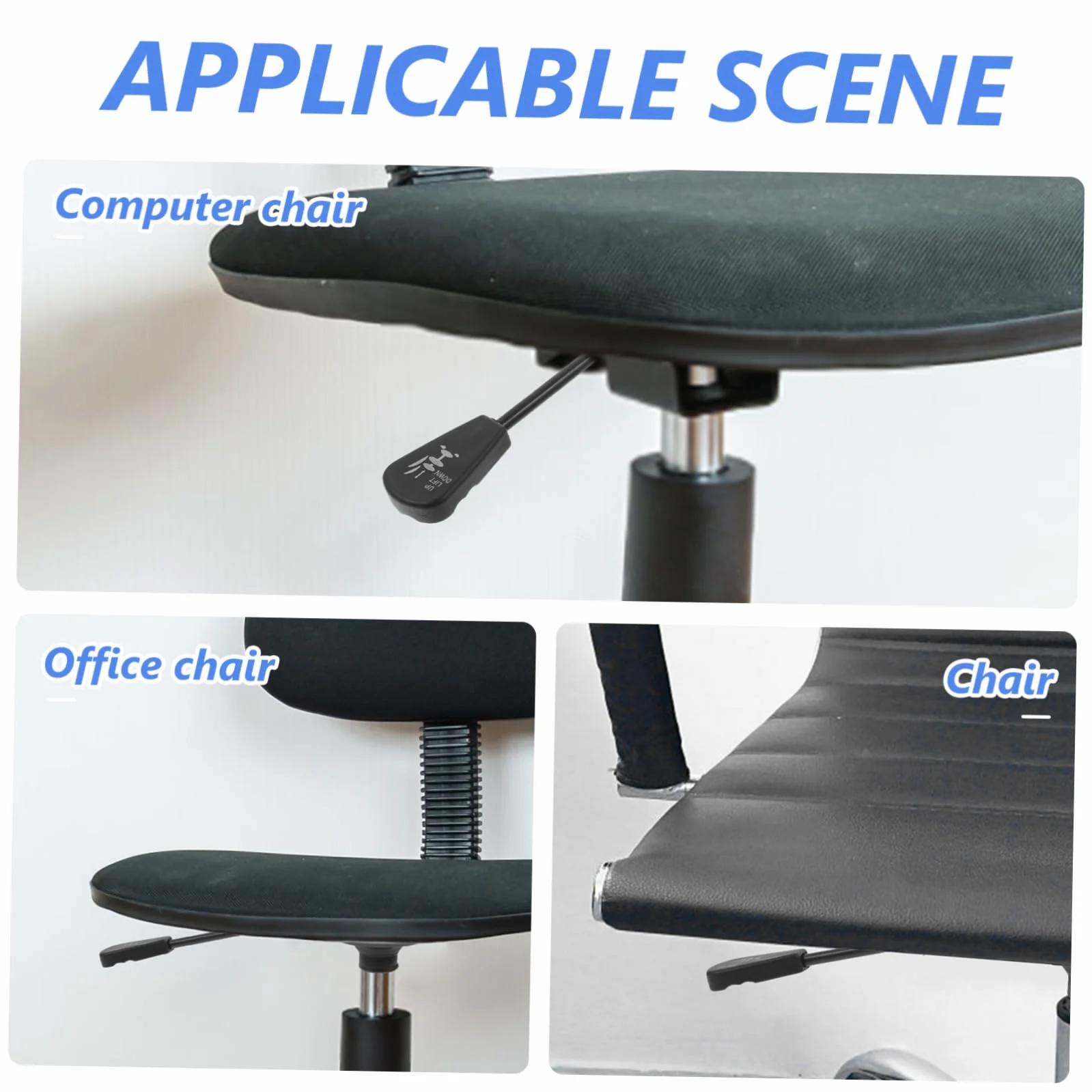Plaque Pivotante en Métal pour Fauteuil de Bureau Noir, Base Réglable