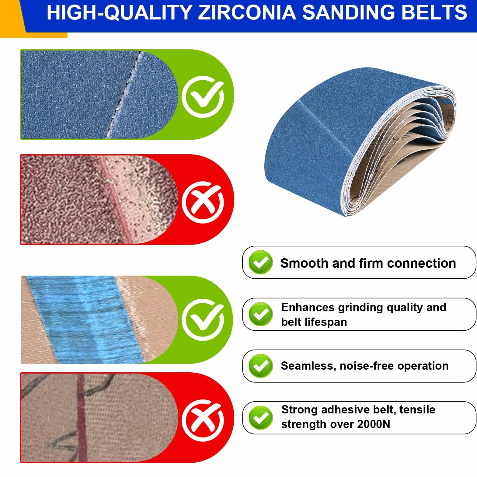 Bandes Abrasives 75 x 533 mm 8 Pièces Grain 40/60/80/120 pour Ponceuse à Bande Métal Bois