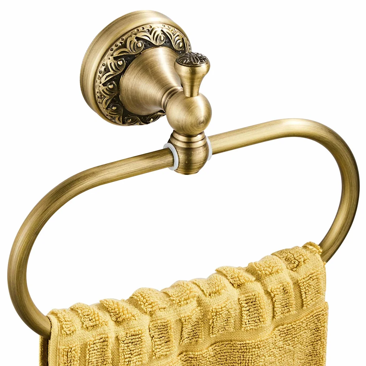 Flybath Anneau à Serviette Ovale en Laiton Bronze brossé Porte-Serviette Mural pour Salle de Bain