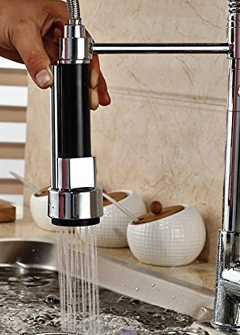 Douchette Extractible pour Mitigeur Cuisine, Tête de Robinet Laiton Massif, Finition Chrome Poli