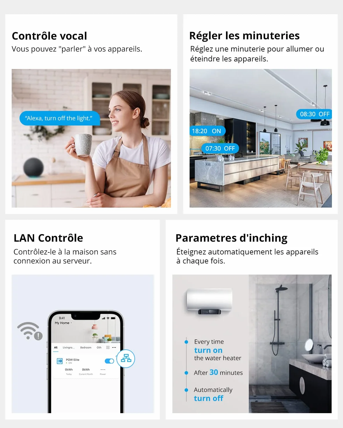 SONOFF POW Elite Interrupteur Connecté WiFi 20A 5000W Mesure Consommation Electrique Compatible Amazon Alexa Google Home