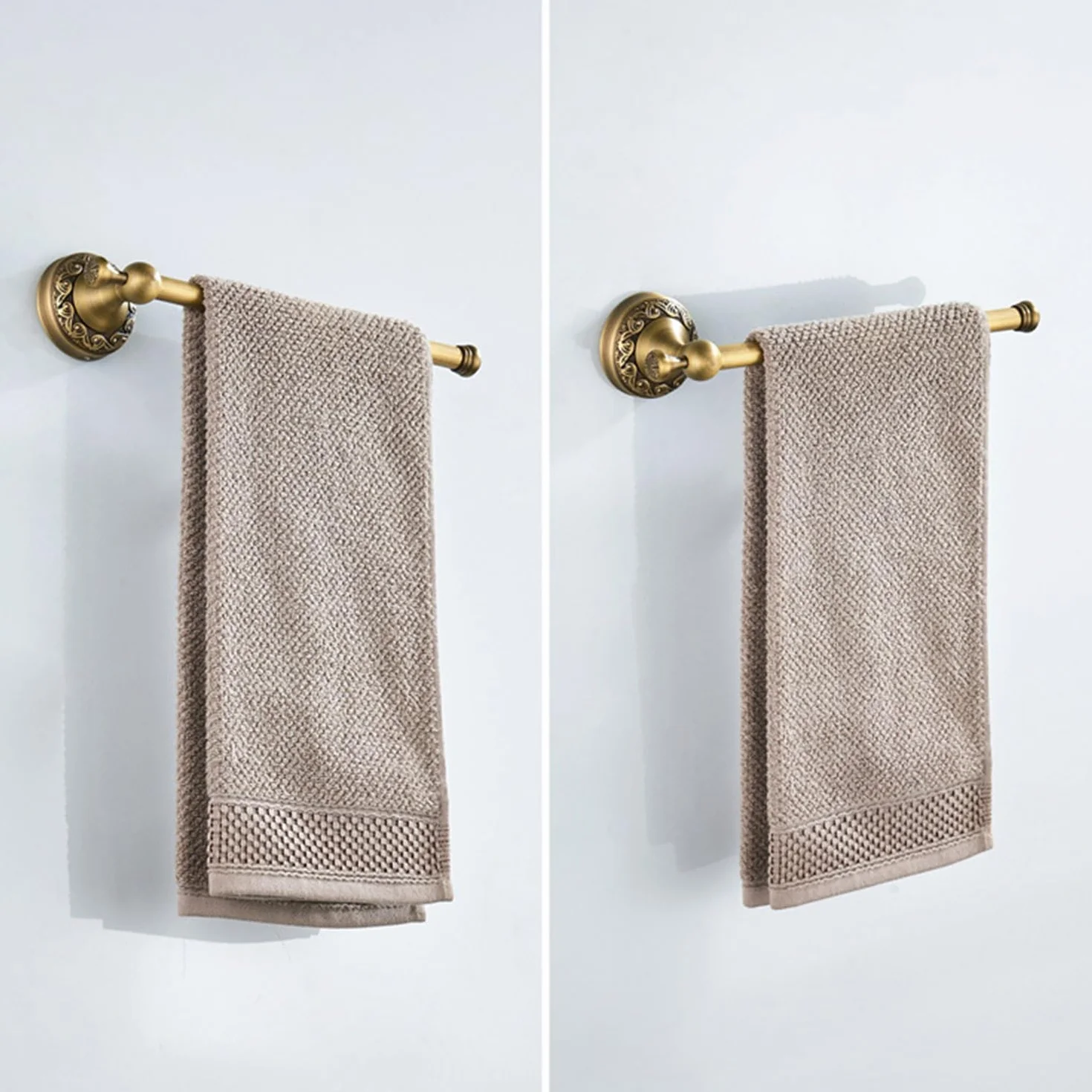 Flybath Porte Serviette Laiton Antique 29 CM Anneau Mural Salle de Bain Bronze Brossé