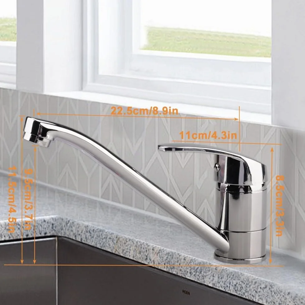 Mitigeur Cuisine Monocommande Orientable 360° Cartouche Céramique Laiton Chromé 60 cm
