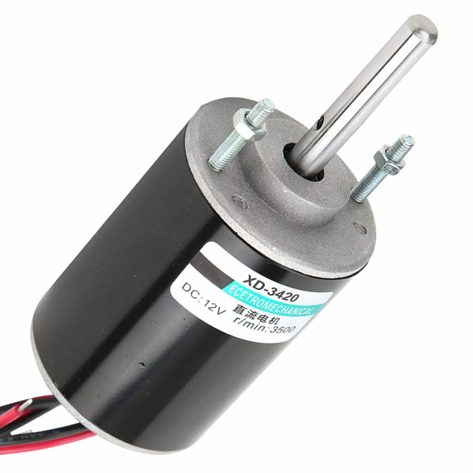 Mini Moteur à Courant Continu à Aimant Permanent 12/24V 30W Moteur à Engrenages Électrique Réversible Haute Vitesse 3000rpm