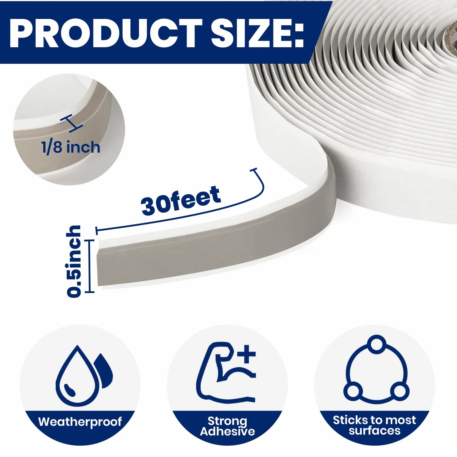 Ruban Butyle Étanche 12mm x 9m x 2 Rouleaux 3mm Haute Température Butyl Seal Tape