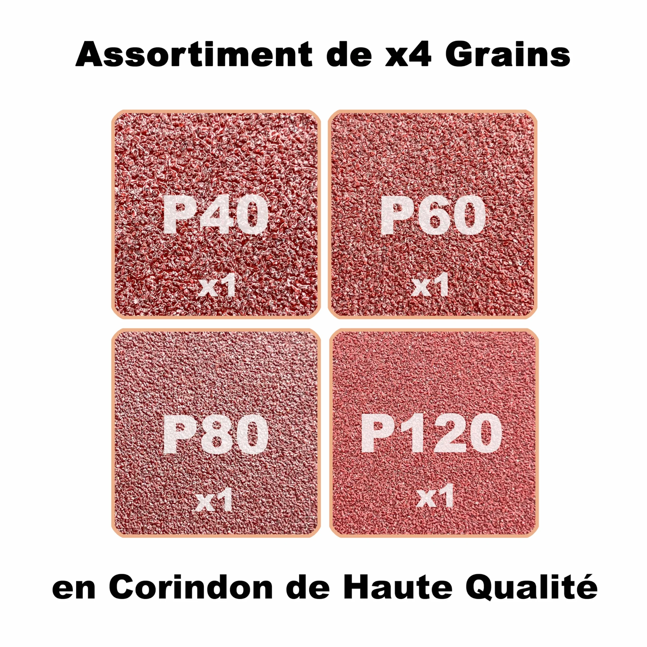 Manchons Abrasifs Toilés Ø 80 mm x 120 mm Grains Assortis P40 P60 P80 P120
