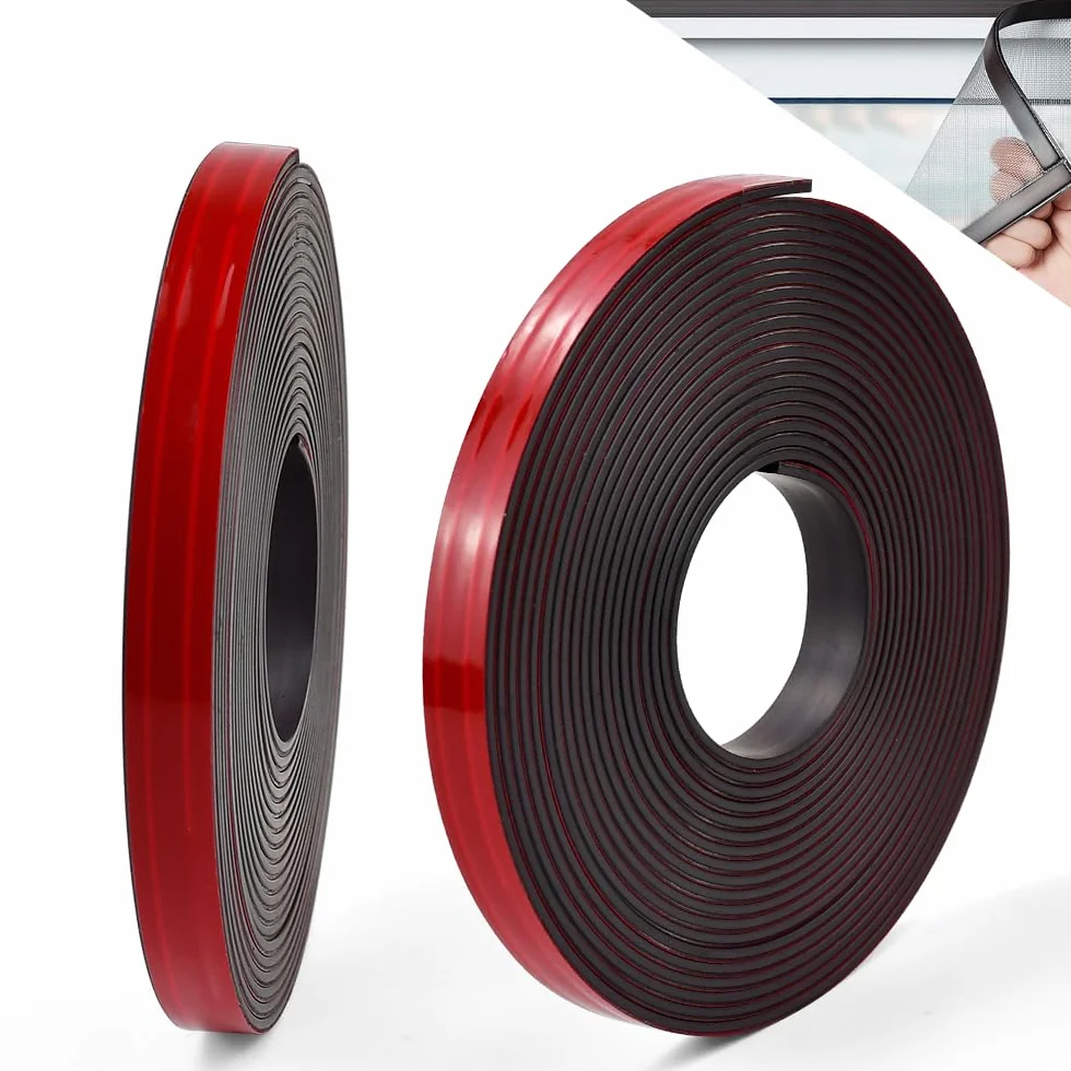 Bande Magnétique Autocollante 5m Type A + Type B 1,5mm x 12,7mm Ruban Adhésif Aimanté pour Moustiquaires