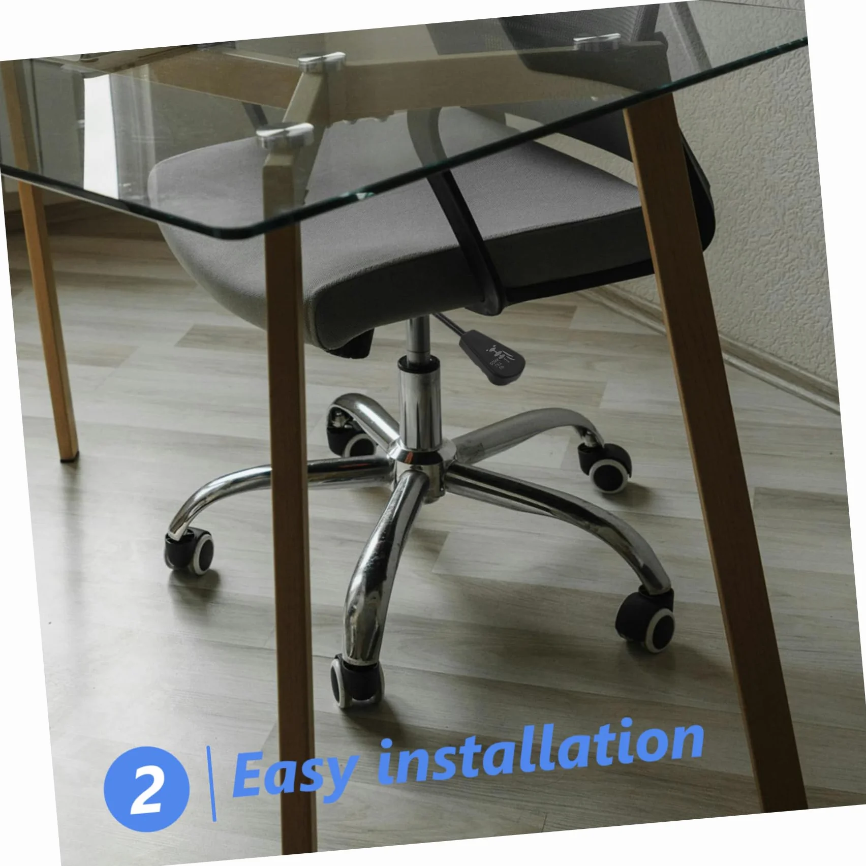Plaque Pivotante en Métal pour Fauteuil de Bureau Noir, Base Réglable