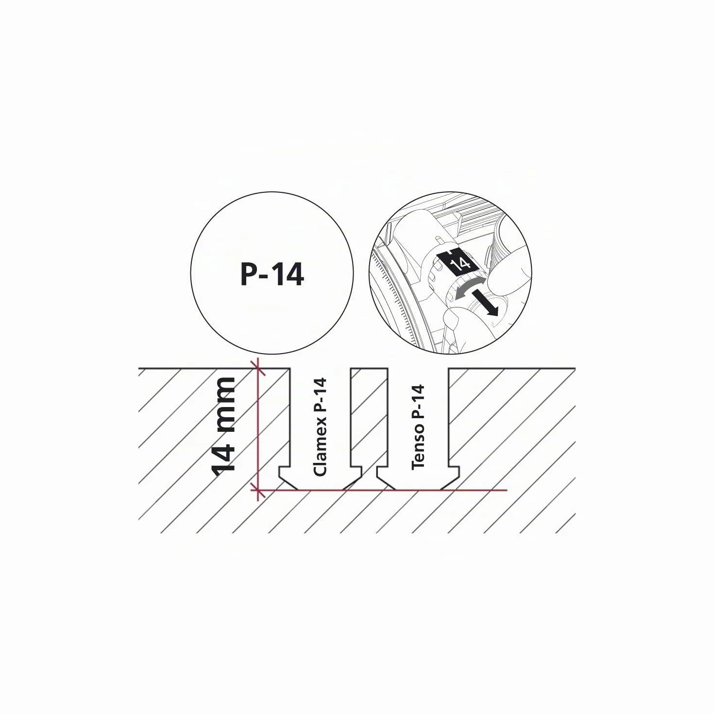 Lamello Clamex P-14 Connecteur à clipser Noir, Lot de 80 paires, Plastique