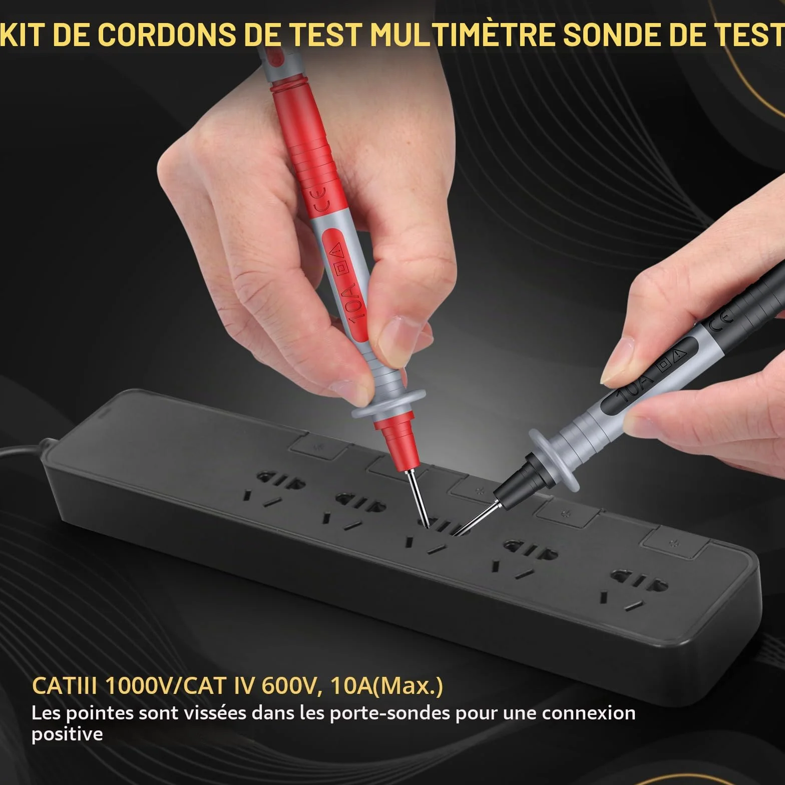 Câble Multimètre 24 en 1 Avec Clip d’Alligator Fiche Banane pour Testeur de Tension