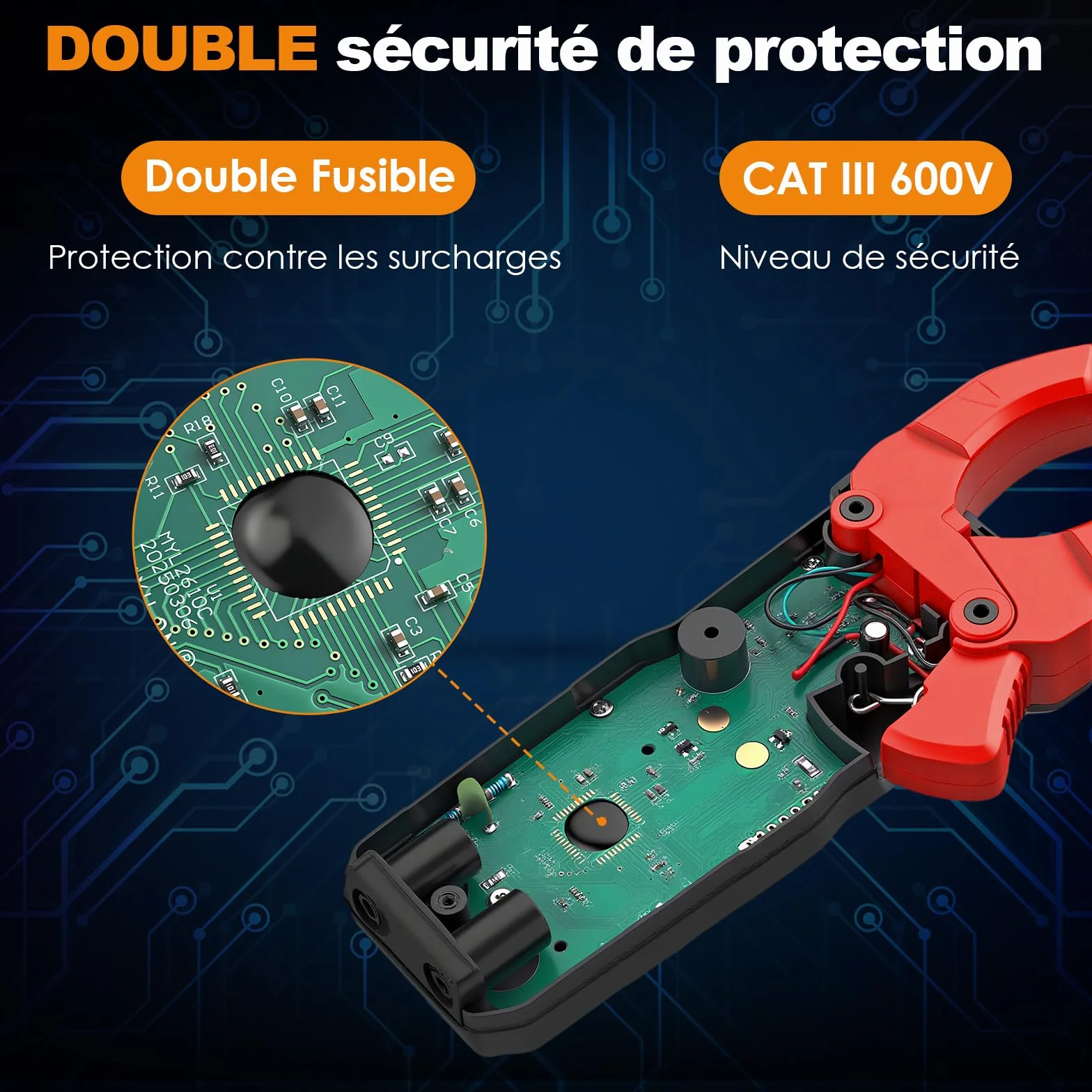 Neoteck Pince Ampèremétrique Numérique TRMS 4000 Counts - Multimètre Professionnel AC 600A Auto-Range NCV
