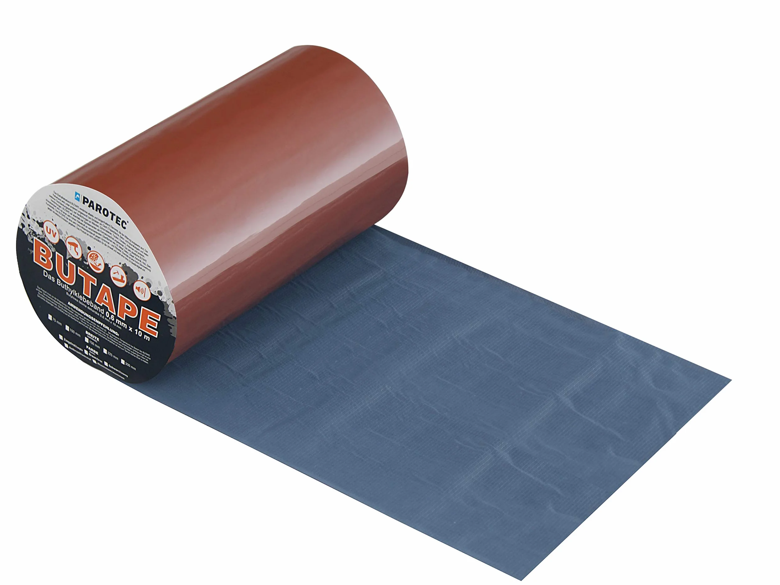 Parotec BuTape Bande d'Étanchéité Aluminium Butyle 150 mm x 10 m Rouge Brique