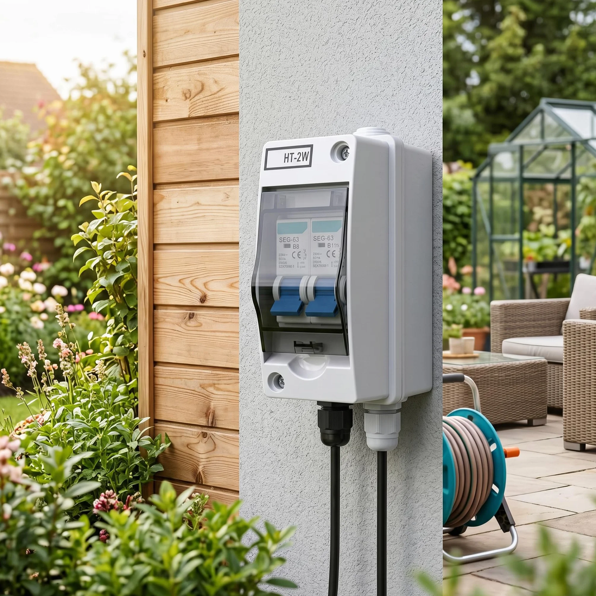 Disjoncteur Miniature 230V 6A 16A 2P MCB Boîtier de Distribution étanche Interrupteur Déconnexion CC