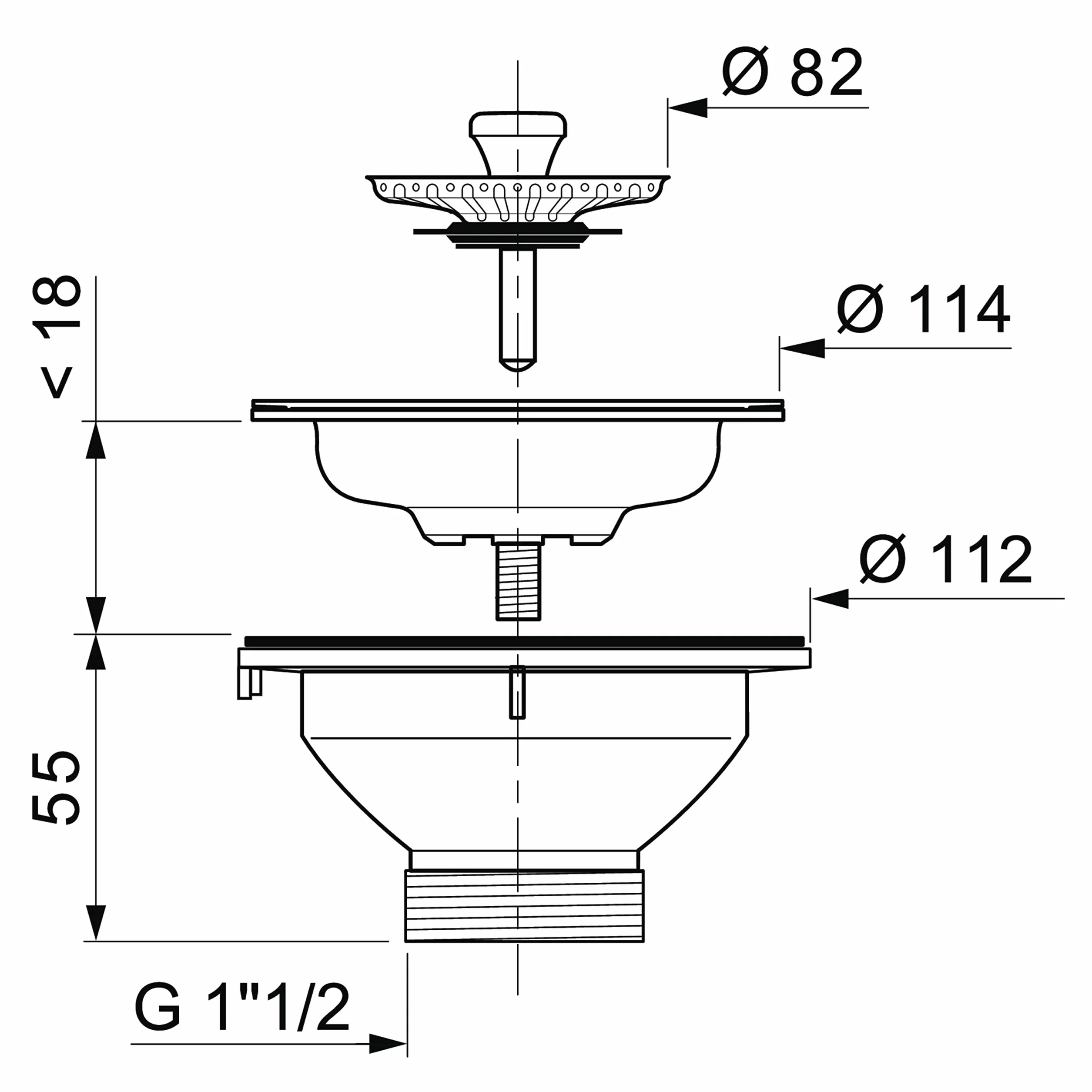 Wirquin Bonde à panier en inox pour évier ø90 chromé