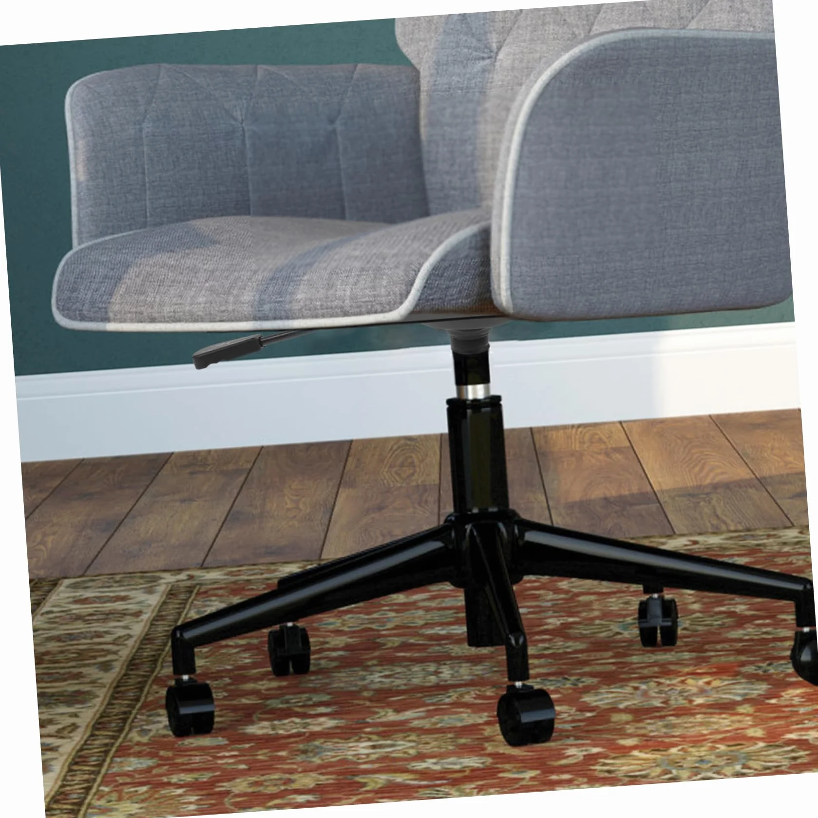 Plaque Pivotante en Métal pour Fauteuil de Bureau Noir, Base Réglable
