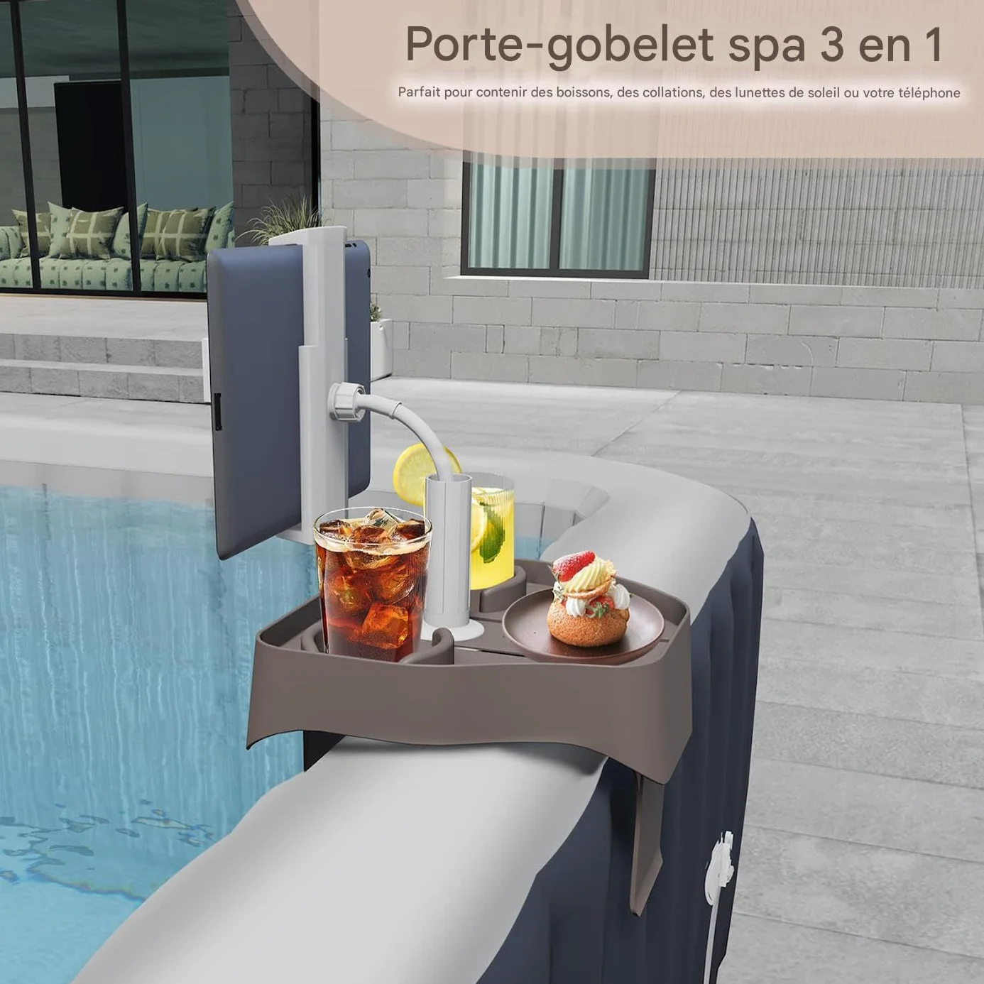 Caddy Spa réglable Plateau de Table d'appoint pour Baignoire 5,9-9,8 Pouces