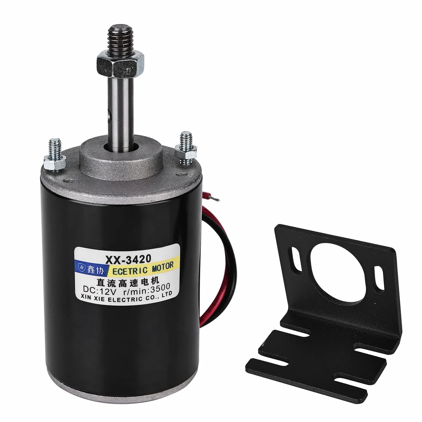 Moteur à Aimant Permanent 12V DC 30W 3500 tr/min CW/CCW Haute Vitesse Faible Bruit pour Générateur de Bricolage