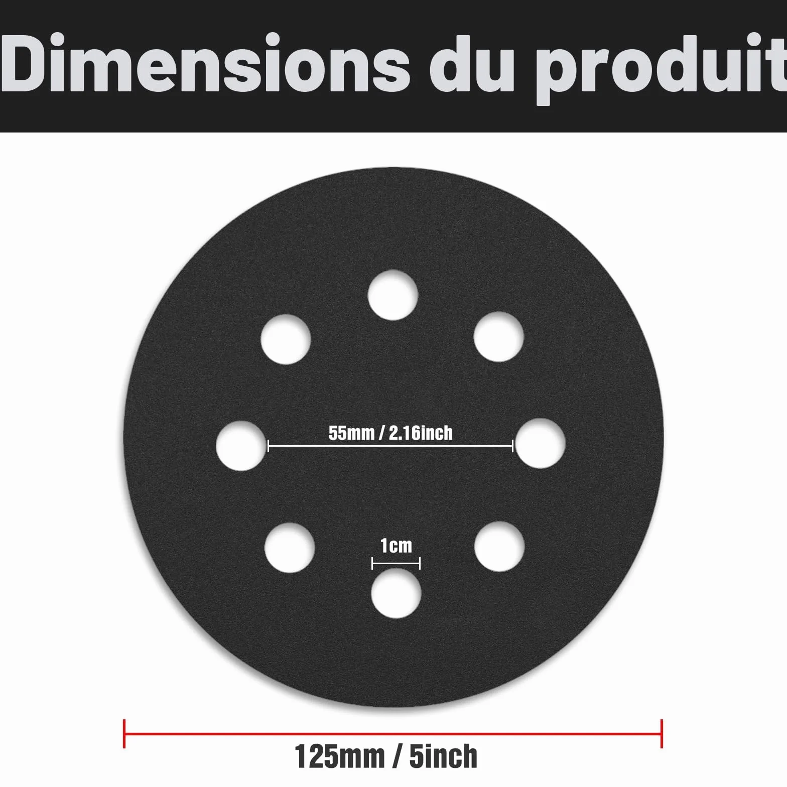 Disque Abrasif 125mm Sec et Eau 8 Trous 100 Pièces Carbure de Silicium Grain 80-2000