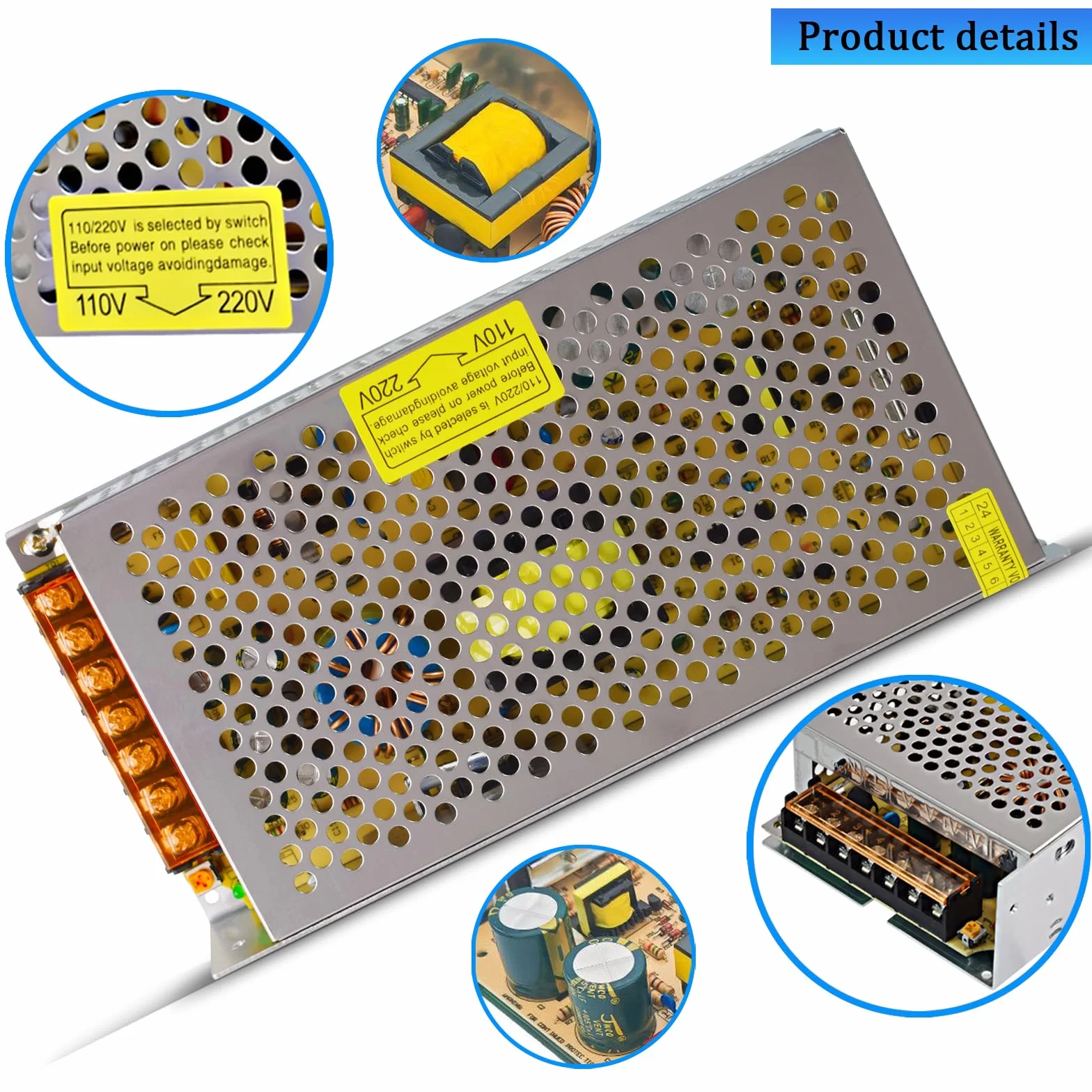 Alimentation à Découpage 5V 30A 150W 220V AC 110V/220V vers DC 5V pour Bande LED