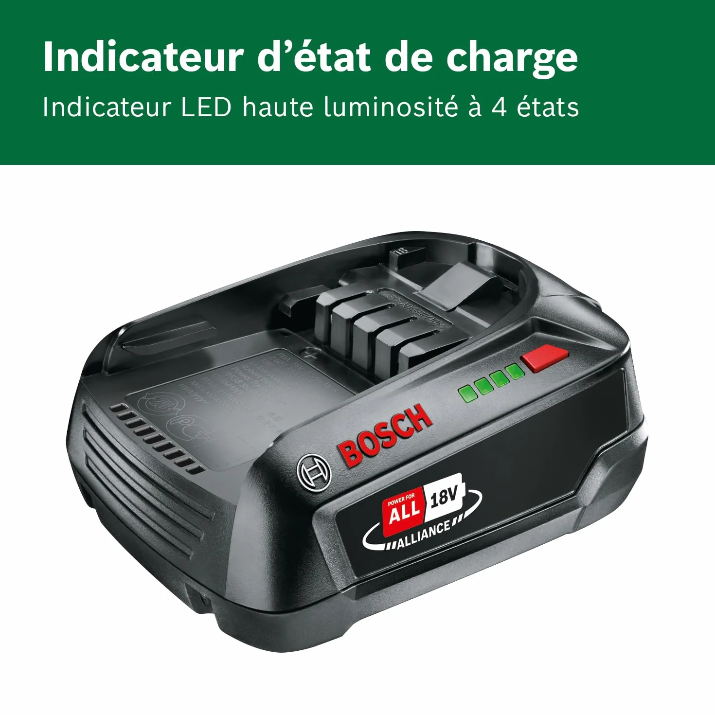 Bosch Batterie de Rechange 18 Volts 2,5 Ah Compatible Home & Garden